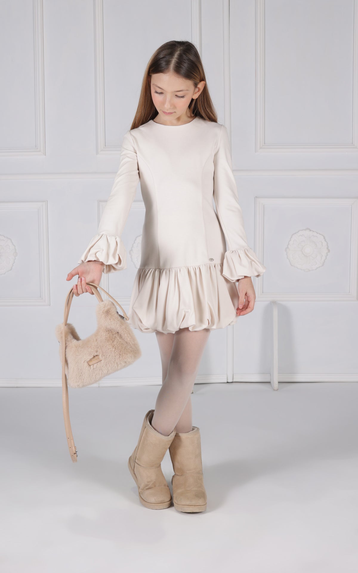 Abito Vestito Punto Milano Manica Fun&Fun bambina