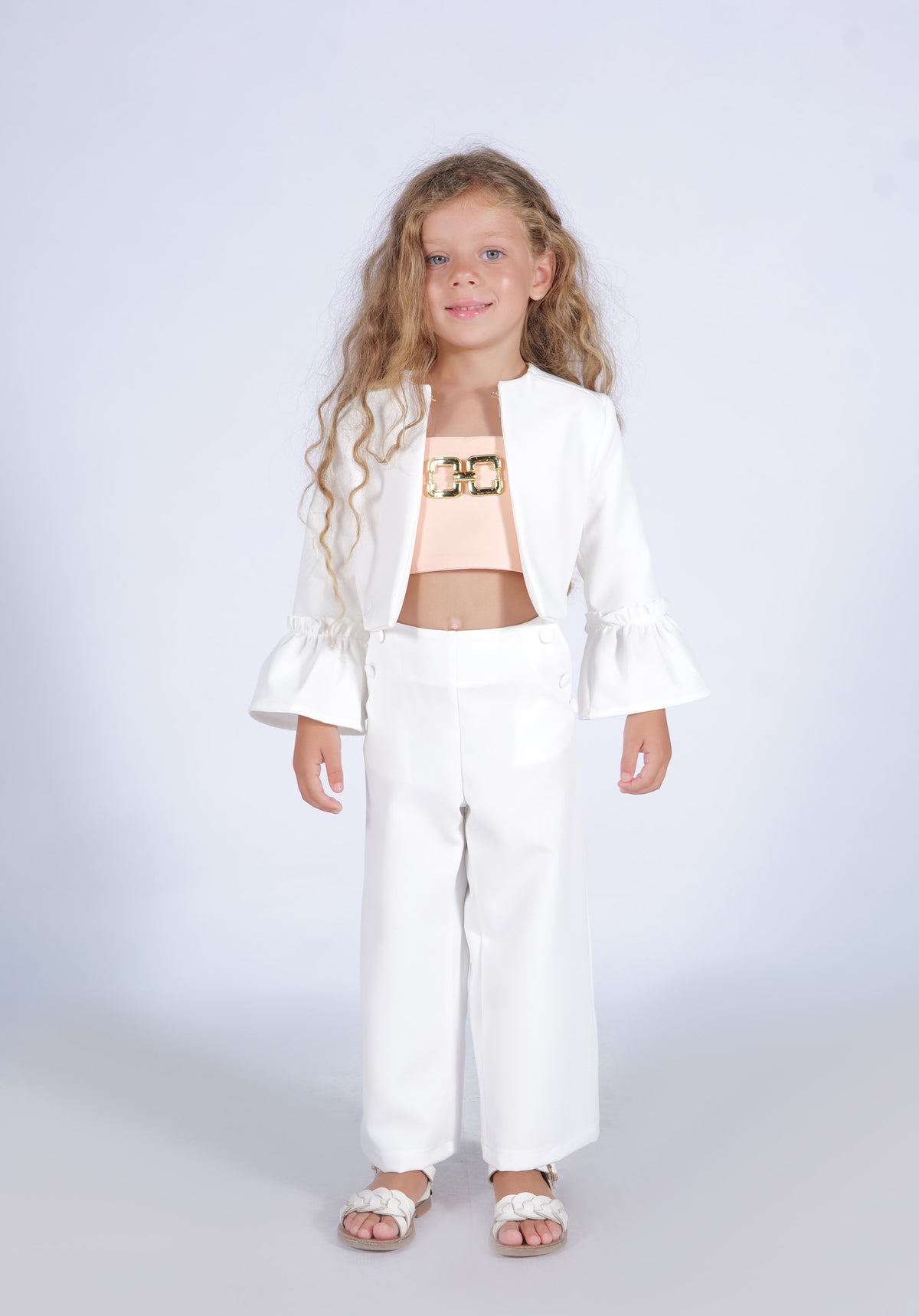 Pantalone tasche bianco panna Fun&Fun bambina