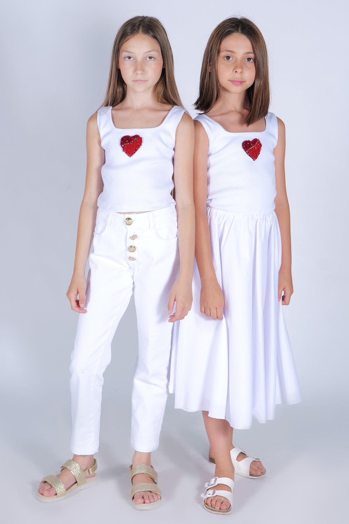 Pantalone con Bottoni Oro HLove bambina