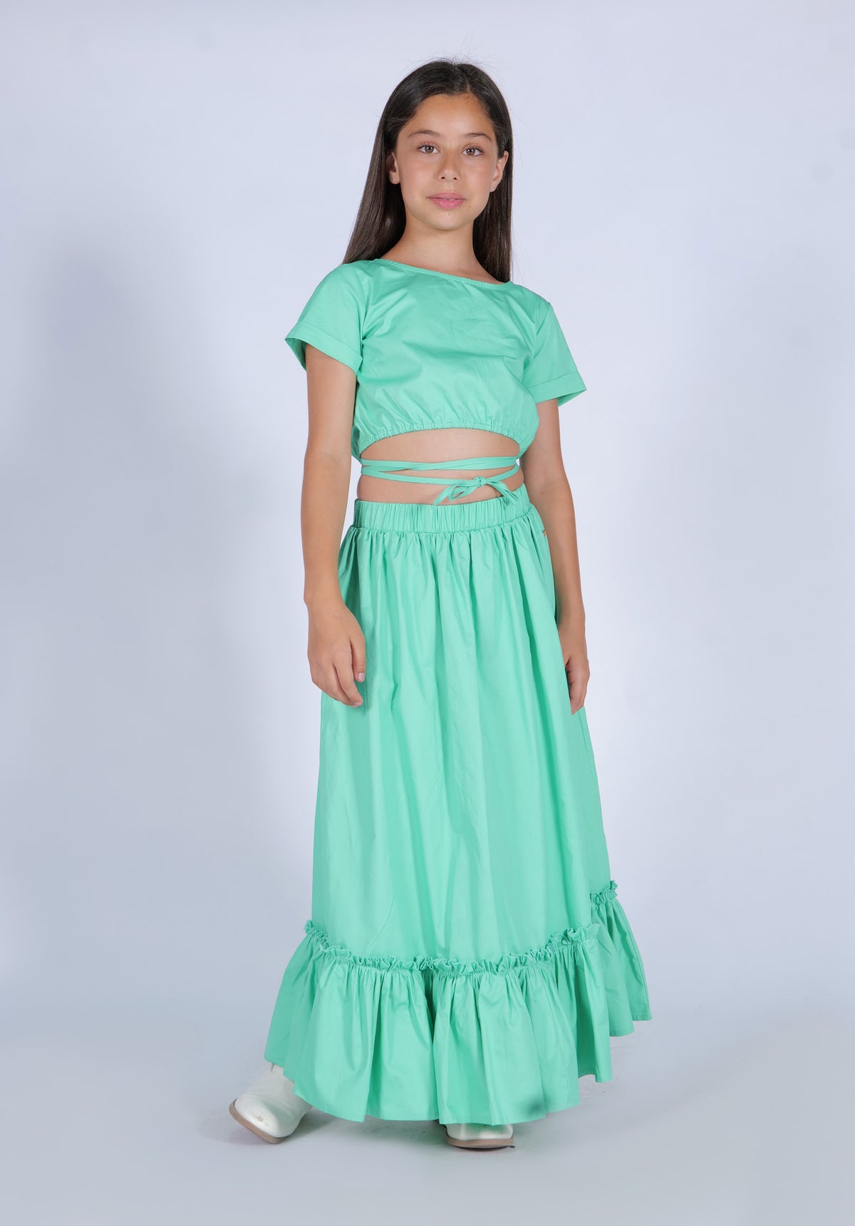 Camicia Cotone Menta Fun&Fun Chic bambina