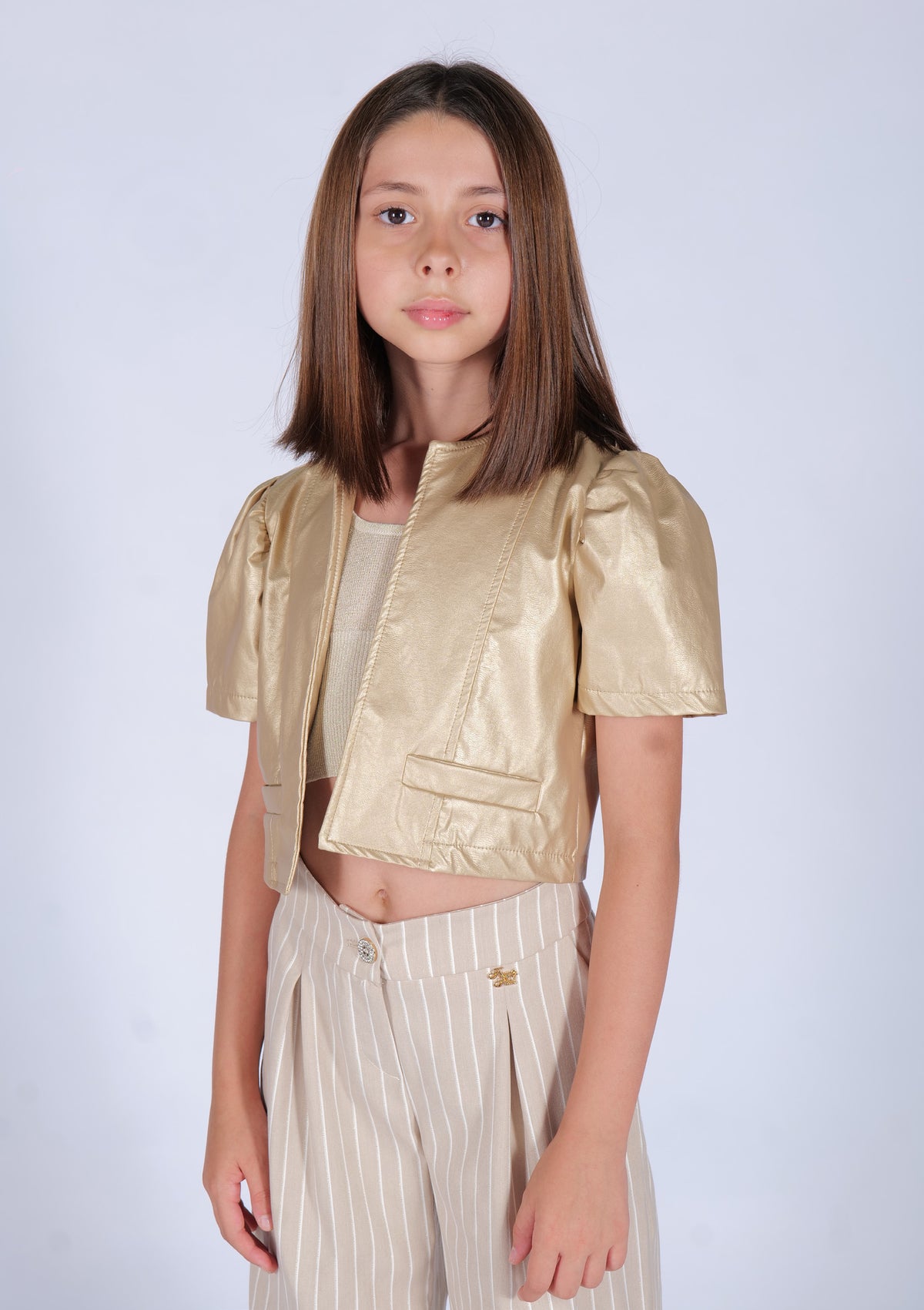 Bolerino ecopelle gold Fun&Fun bambina