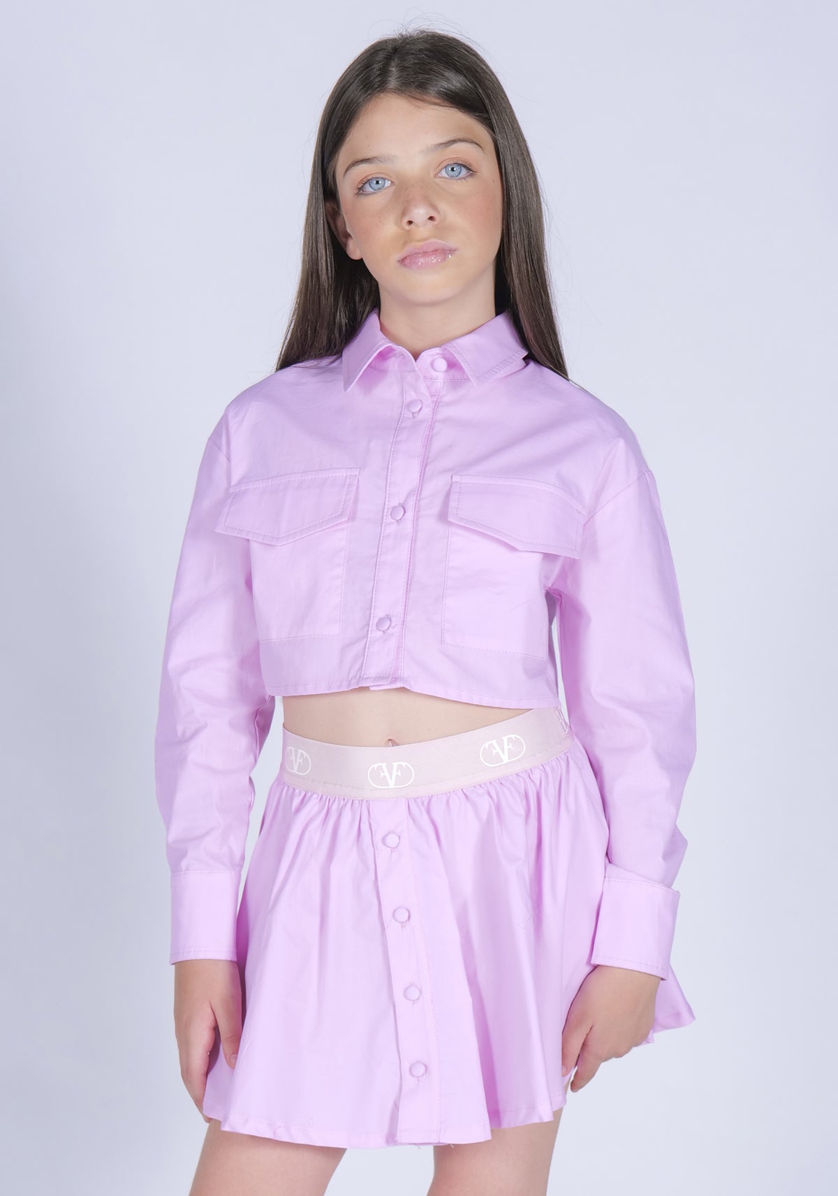 Camicia cropped cotone revers Fun&Fun bambina
