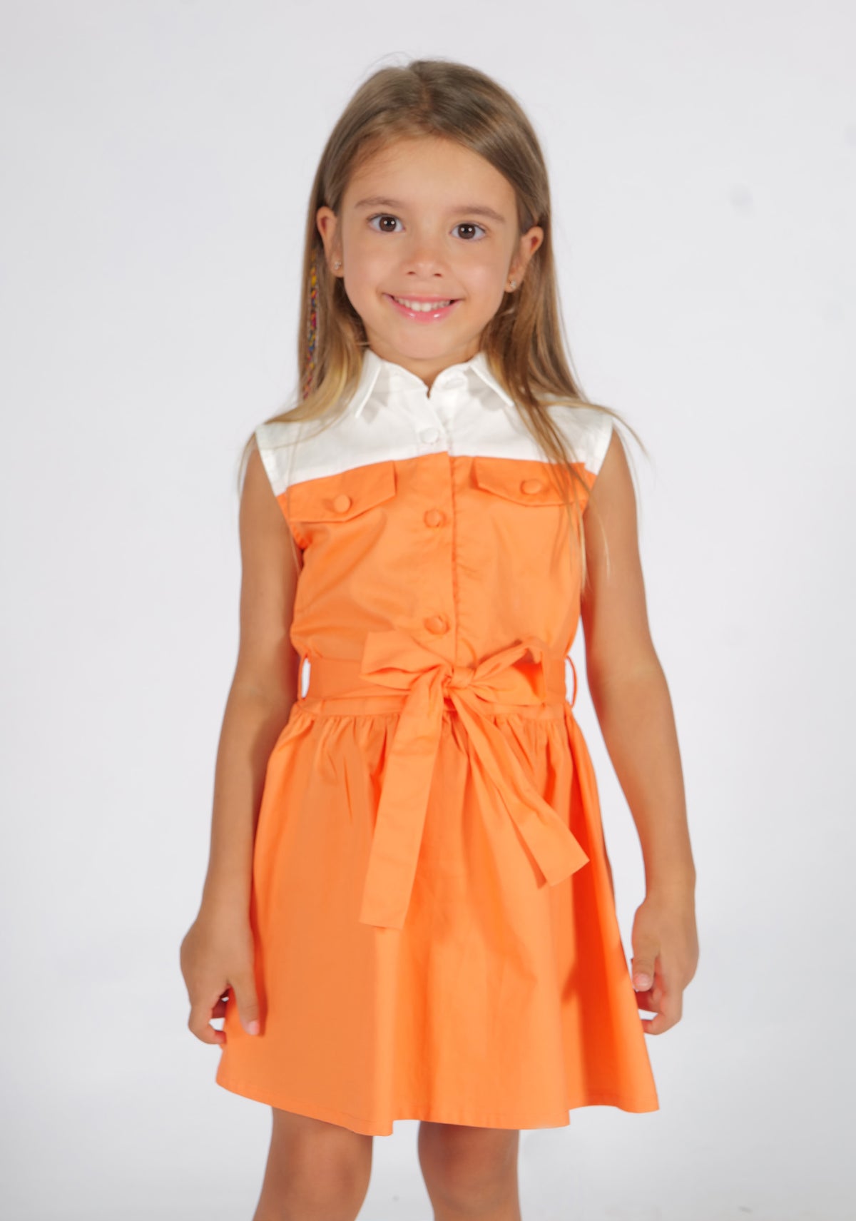 Abito cotone salmone Fun&Fun bambina