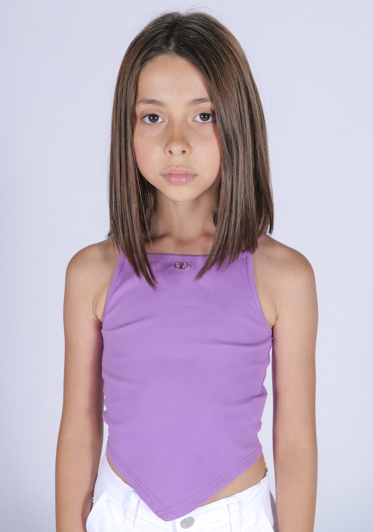 Top con Taglio a V e Logo Fun&Fun bambina