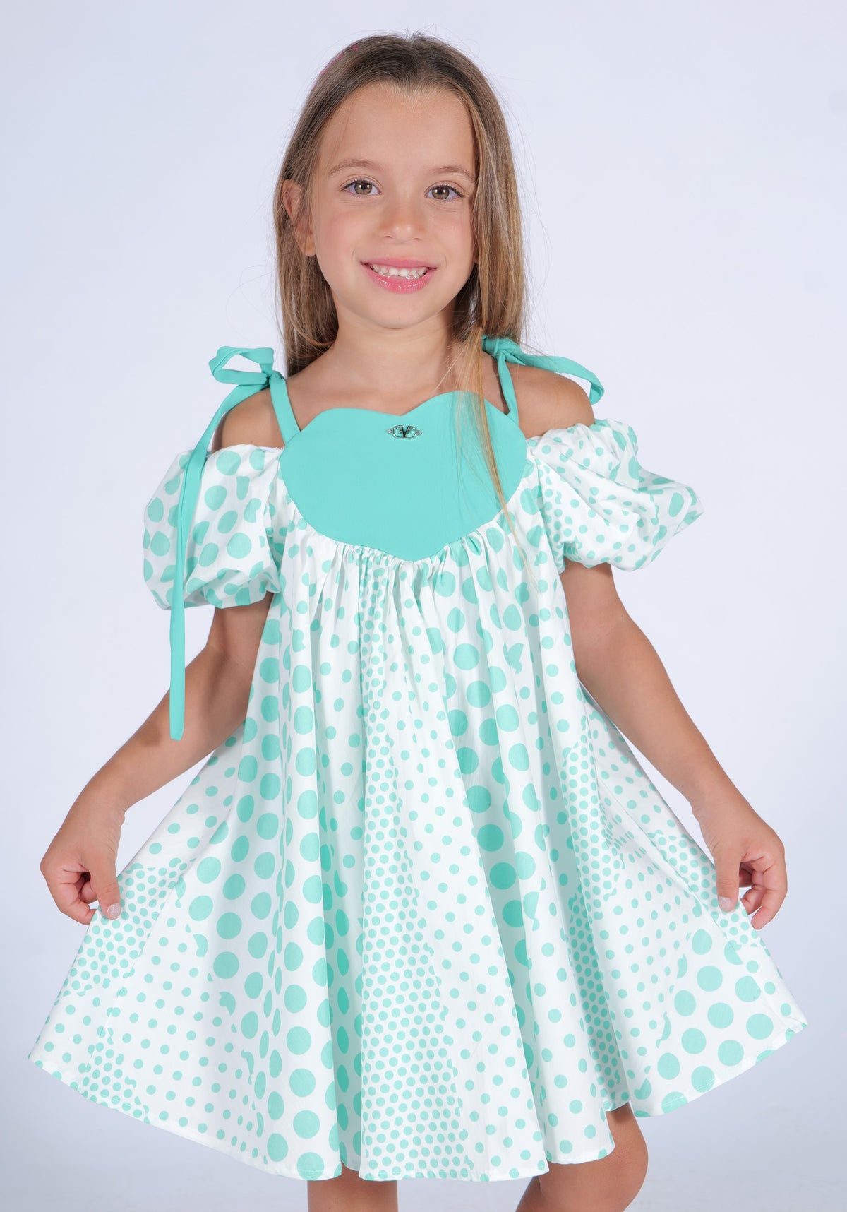 Vestito cotone stampato dettaglio cuore Fun&Fun bambina