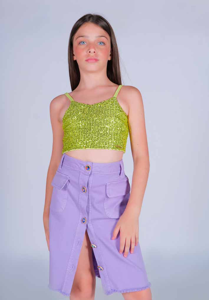 Top Cropped in Paillettes Junior 2 Marc Ellis Junior bambina