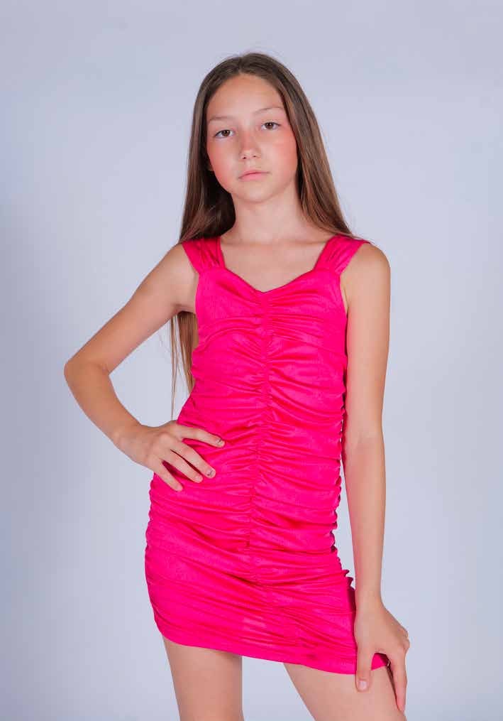Abito stretch arriccio logo a contrasto Marc Ellis bambina Junior