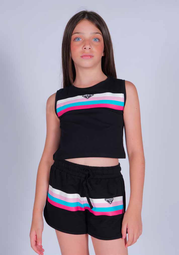 Completo canotta cropped e shorts Marc Ellis bambina Junior