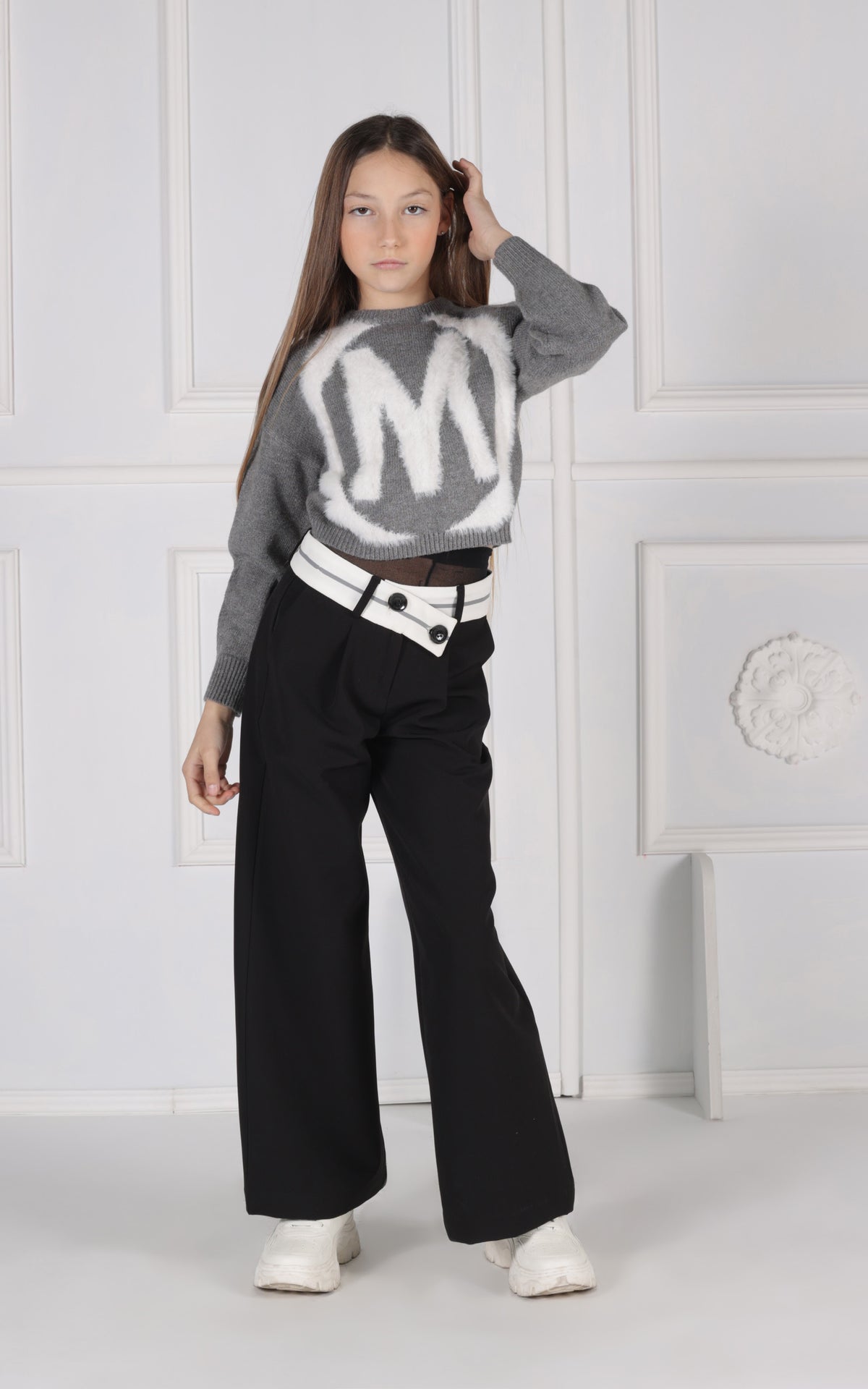 Pantalone a Vita Alta e Gamba Ampia Marc Ellis bambina
