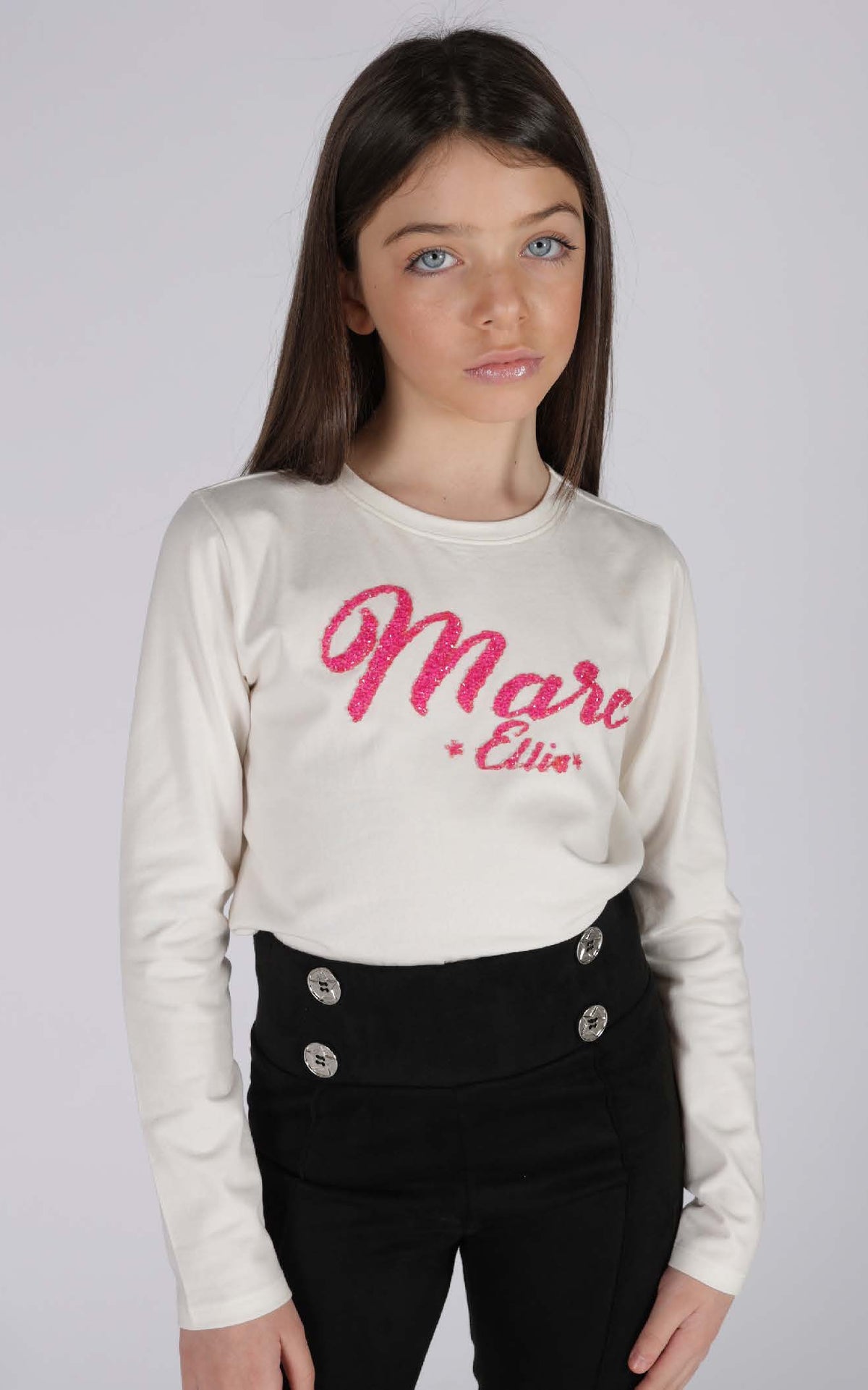 T-shirt Girocollo Bianco Marc Ellis bambina