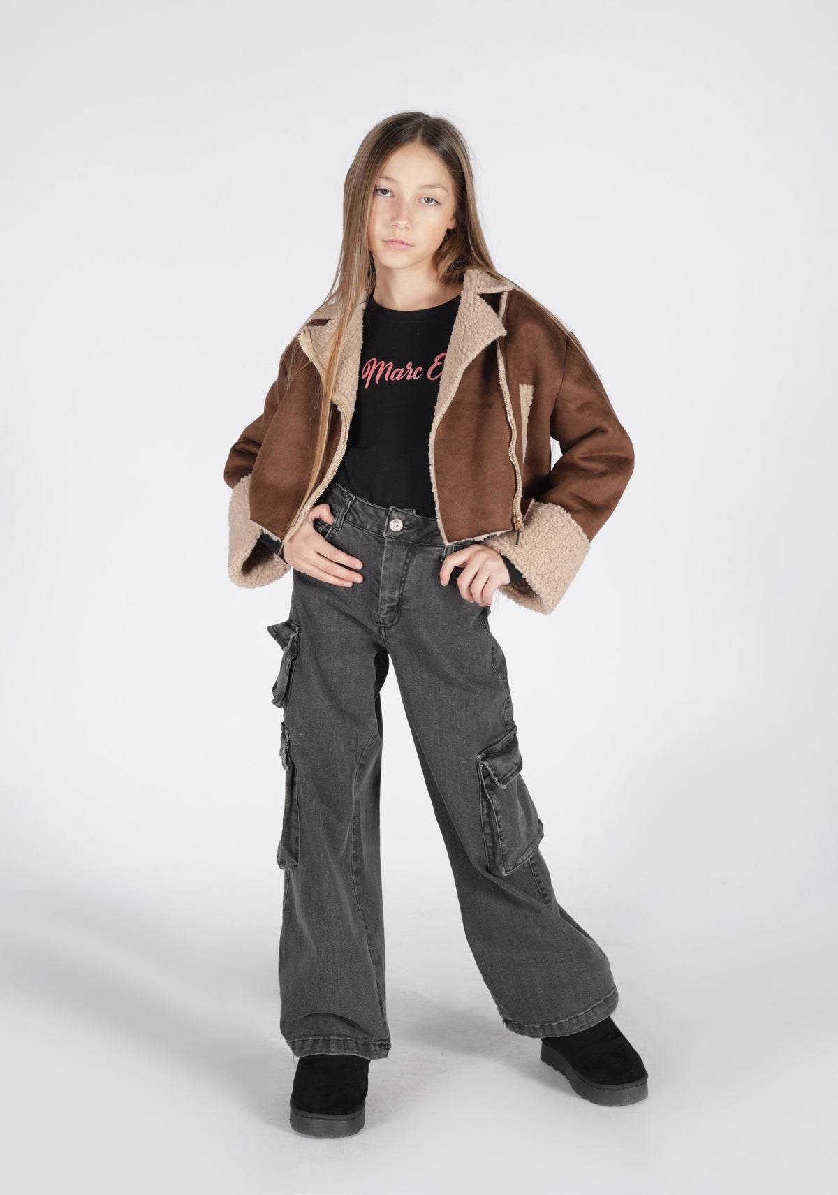Pantalone Denim Nero Marc Ellis Junior bambina