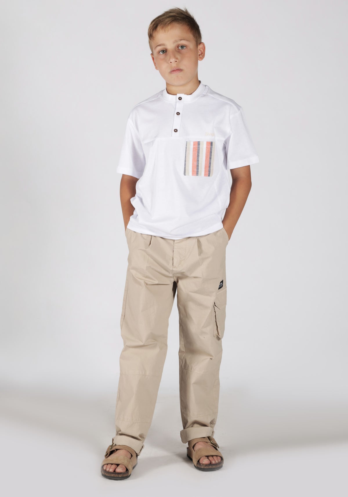 Pantalone in Cotone Elastico con Tascone e Laccio Siviglia bambino