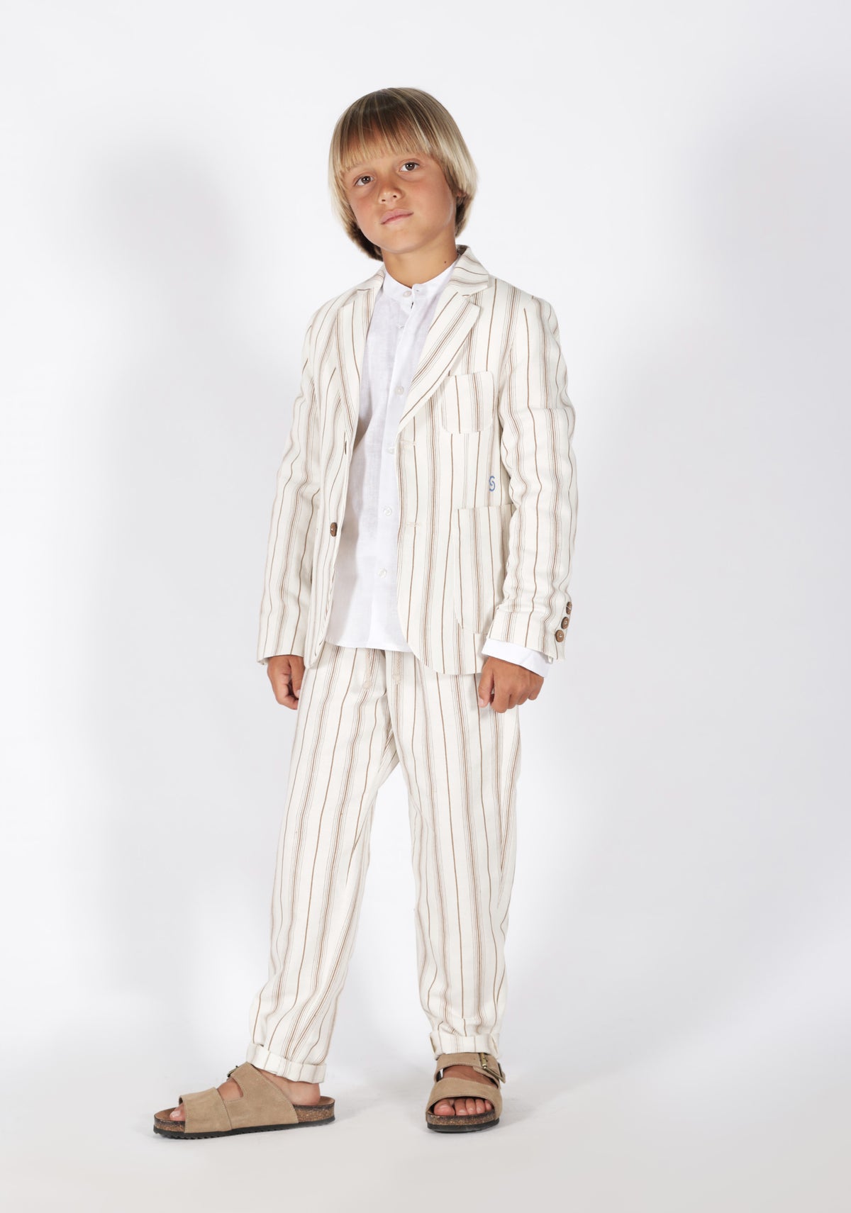Pantalone Classico a Righe Marroni Siviglia bambino