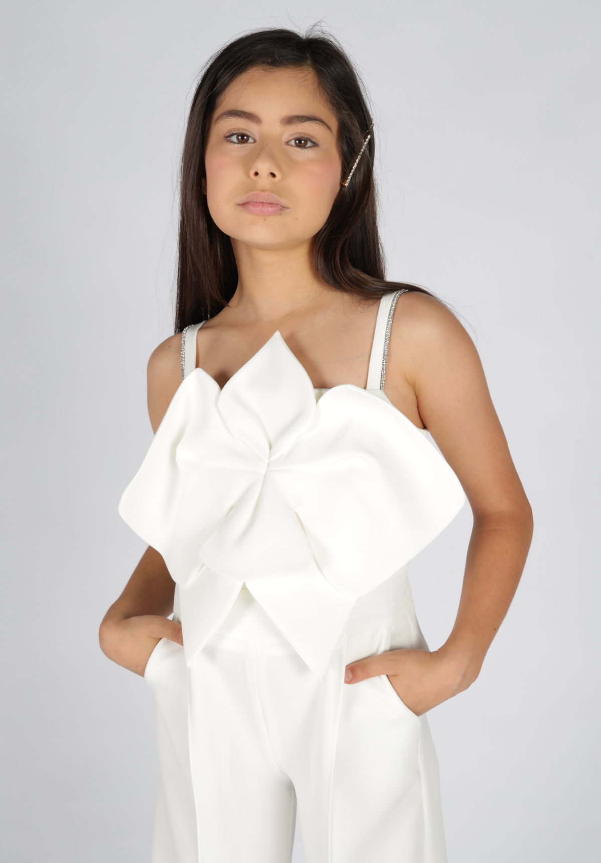 Tutina bretelle con strass Fun&Fun Couture bambina