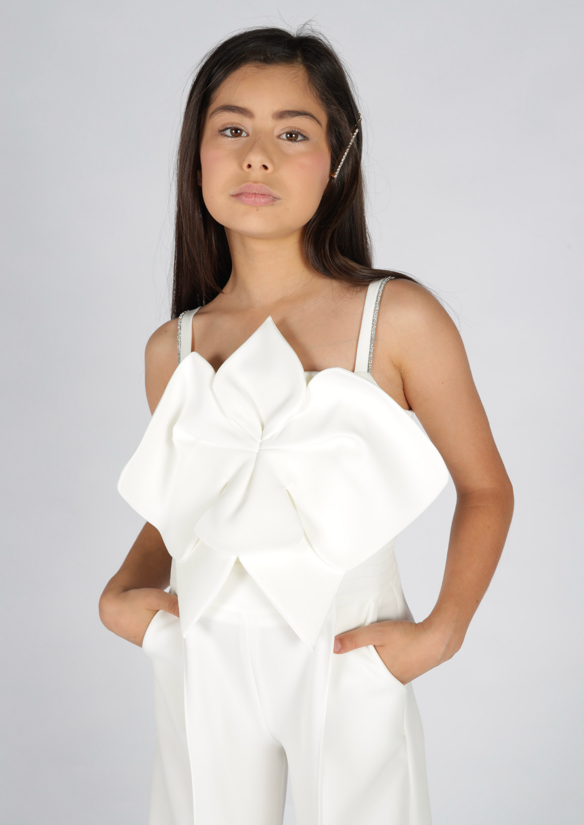 Tutina bretelle con strass Fun&Fun Couture bambina