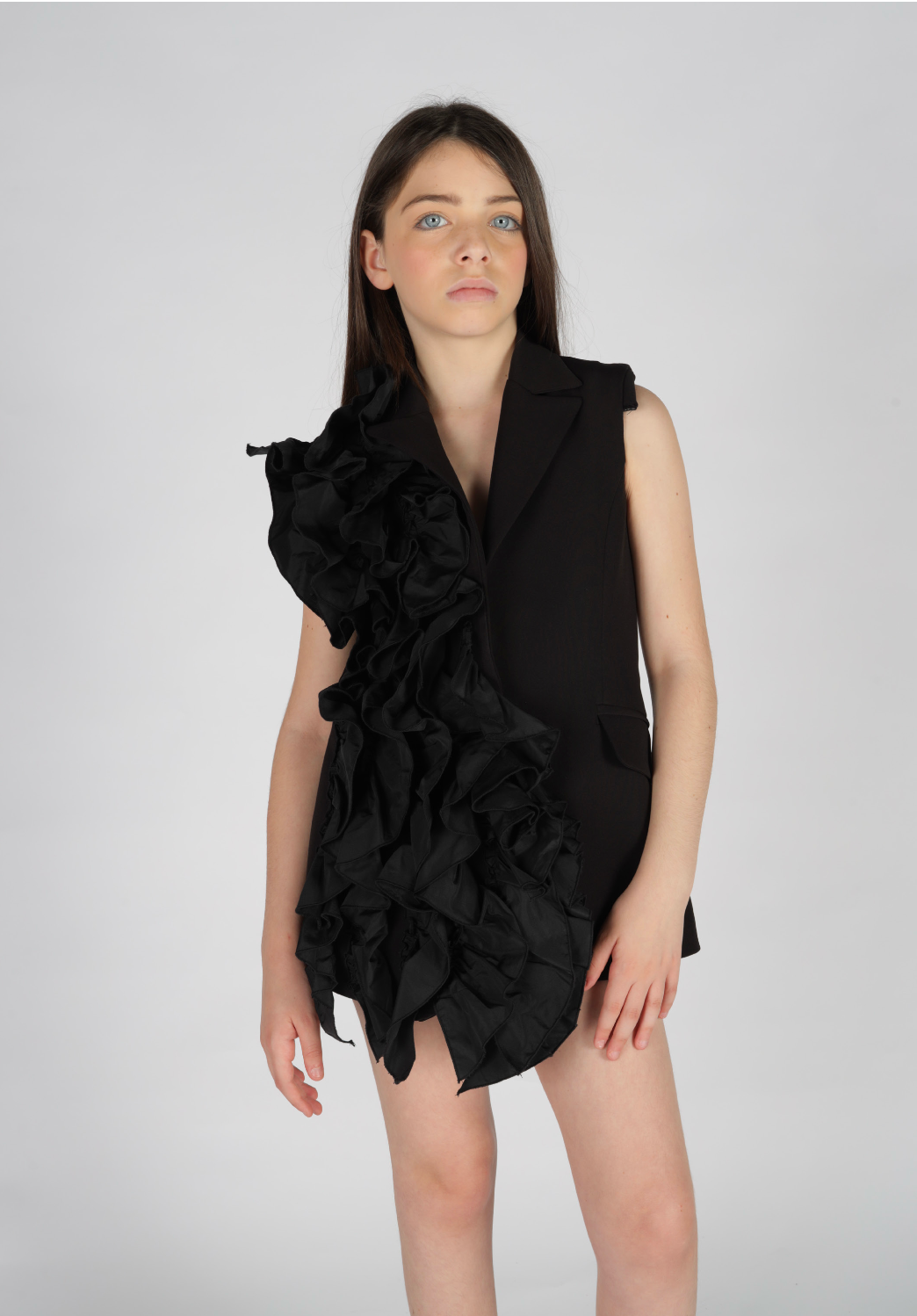 Tutina rouches collo a revers Fun&Fun Couture bambina
