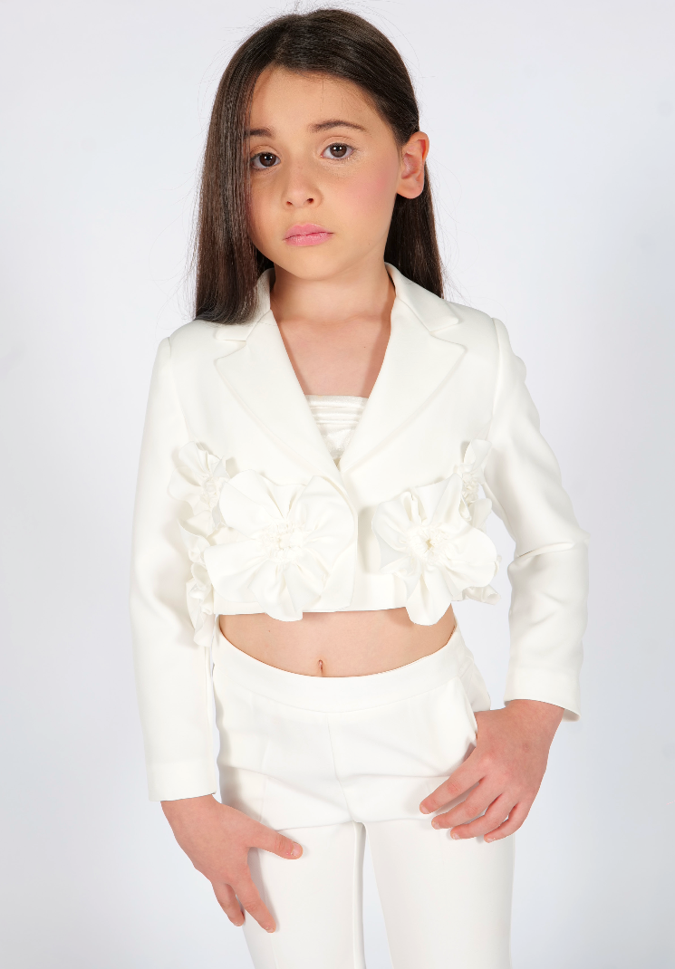 Blazer fiori applicati Fun&Fun Couture bambina
