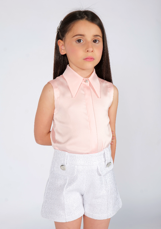 Camicia senza maniche con colletto e revers Fun&Fun bambina