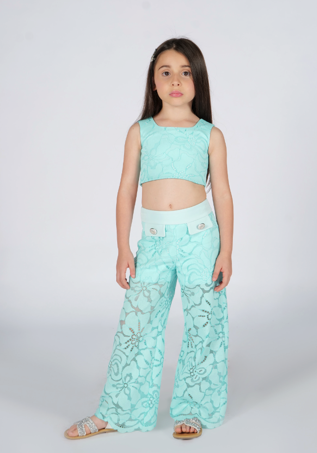 Pantalone ampio in pizzo Fun&Fun Couture bambina