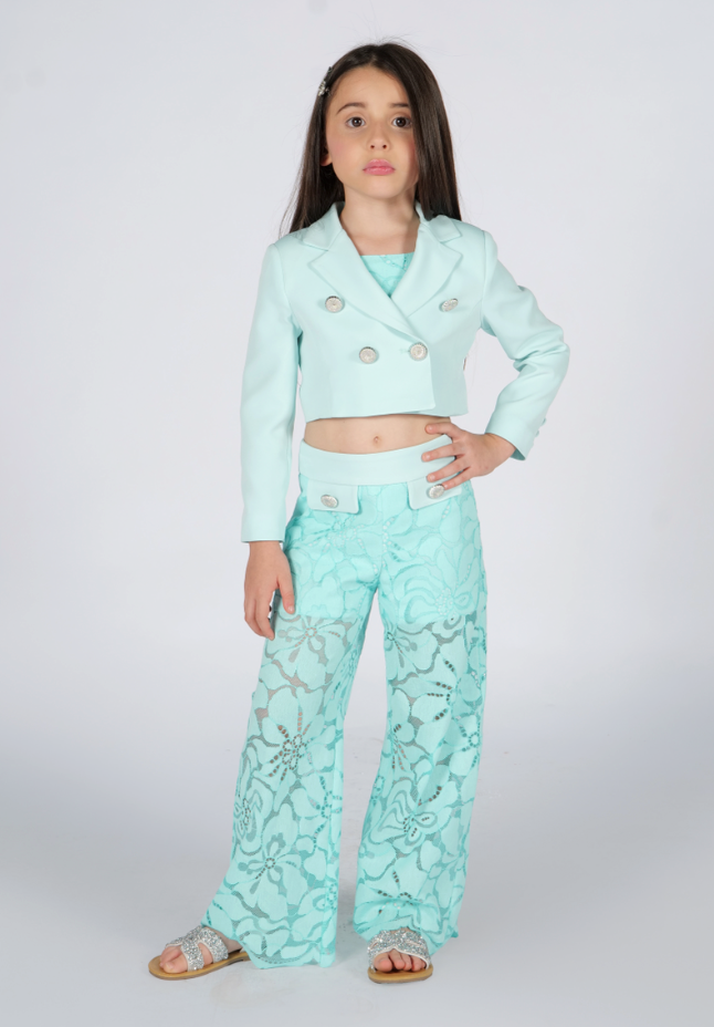 Giacca acquamarina Fun&Fun Couture baby bambina