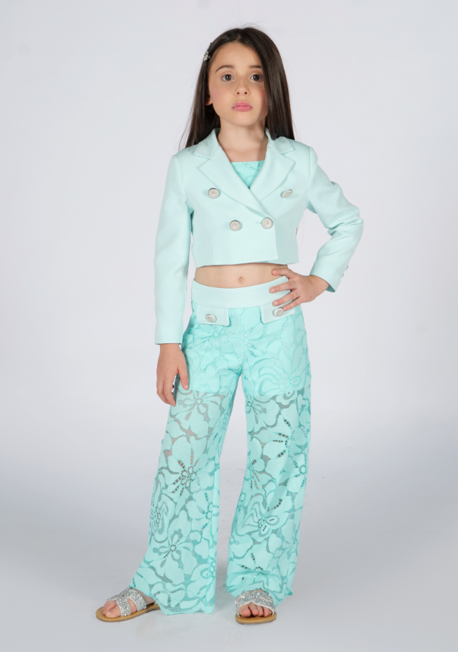 Giacca acquamarina Fun&Fun Couture baby bambina