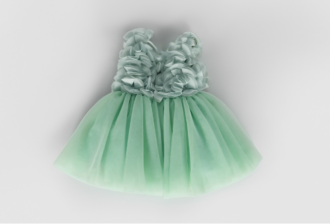 Abito tulle fiori a rilievo Fun&Fun neonata