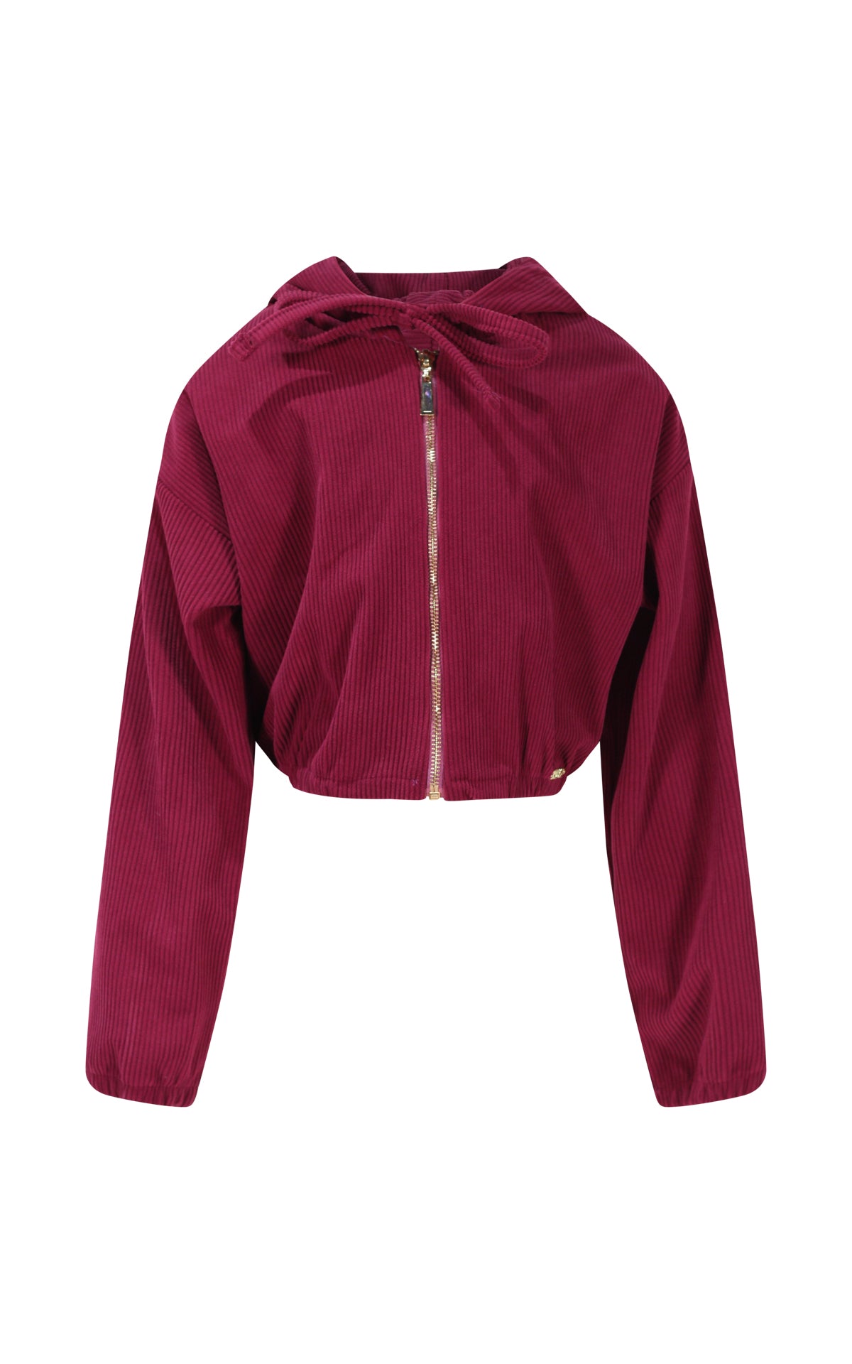 Felpa Full Zip in Vellutino con Cappuccio e Spilla Cuore Collezione HLove bambina