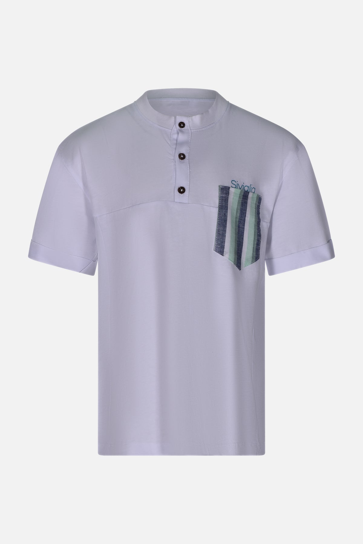 T-shirt Bianca con Taschino a Righe Siviglia bambino