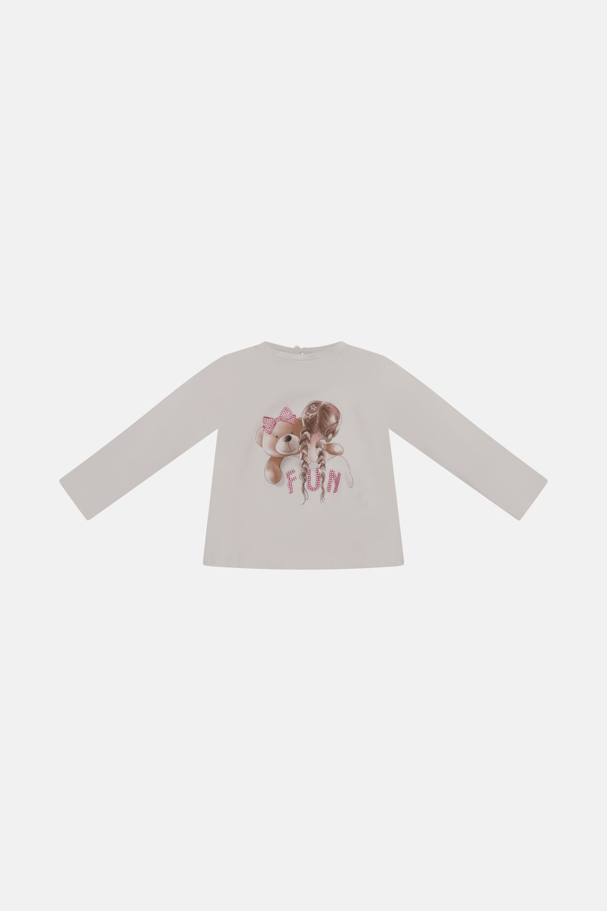 T-shirt in Cotone Girocollo con Stampa Neonato Fun&Fun Bambina (2) - FW26