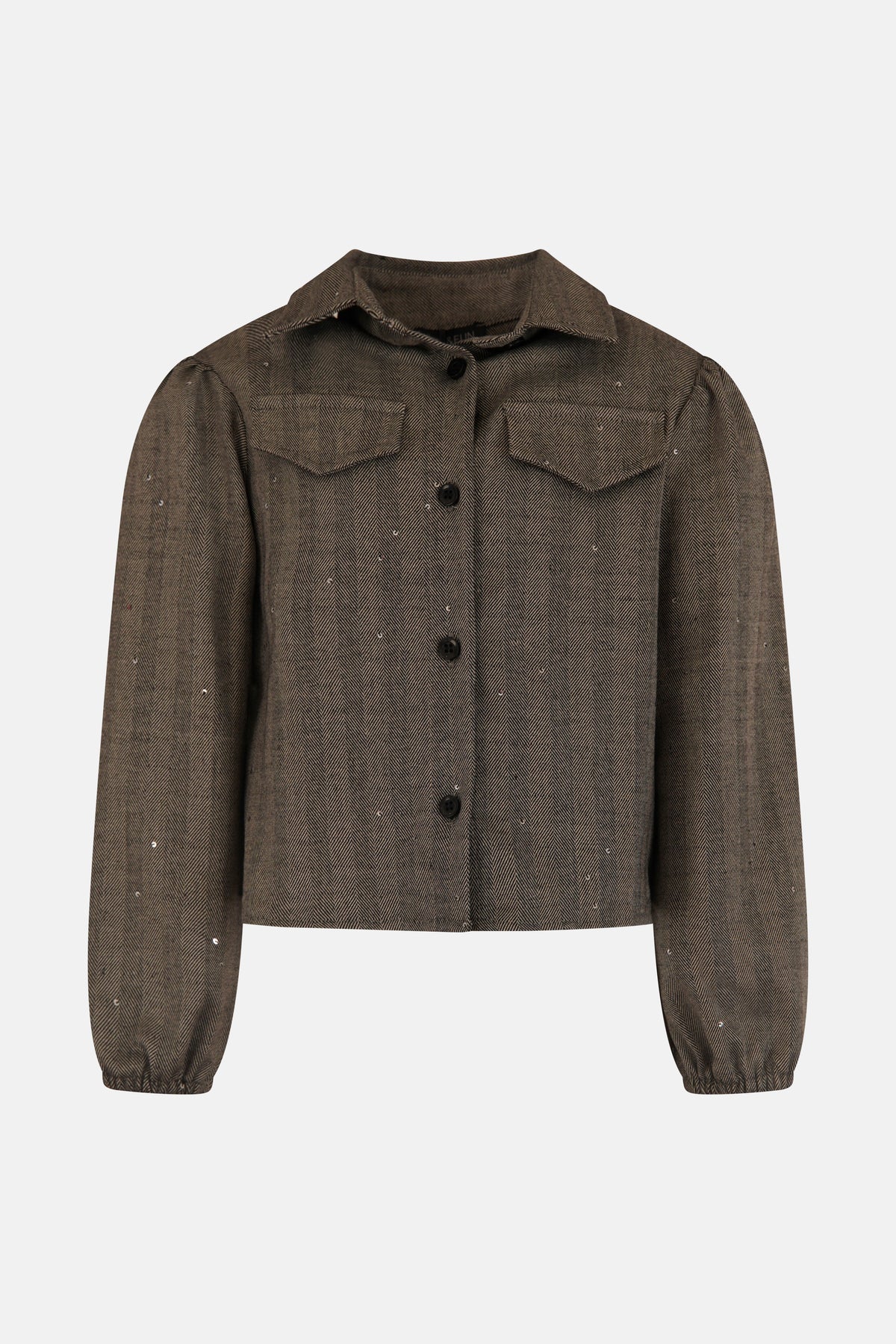 Camicia in Tessuto Spigato con Paillettes Baby Fun&Fun Chic Bambina - FW26