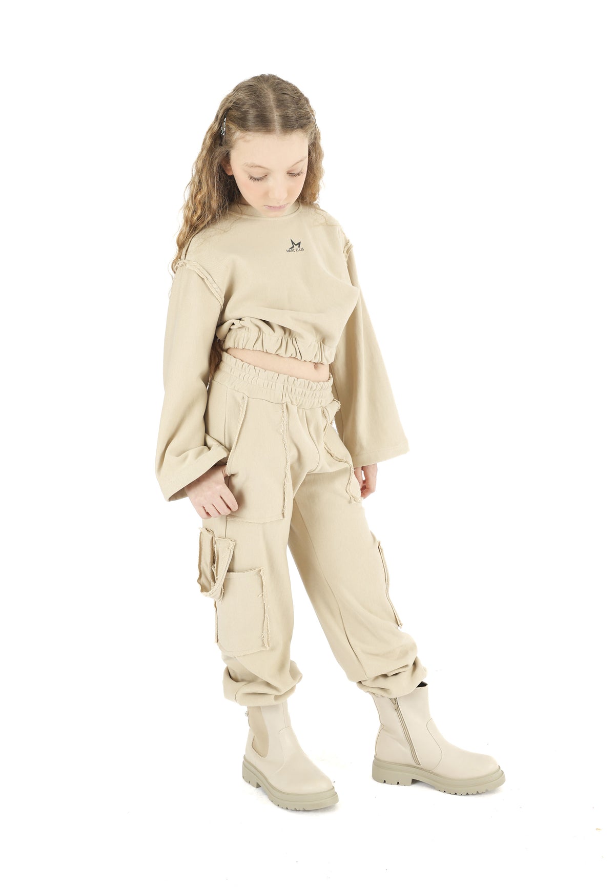 Felpa in Cotone a Taglio Vivo Junior Marc Ellis Bambina - FW26
