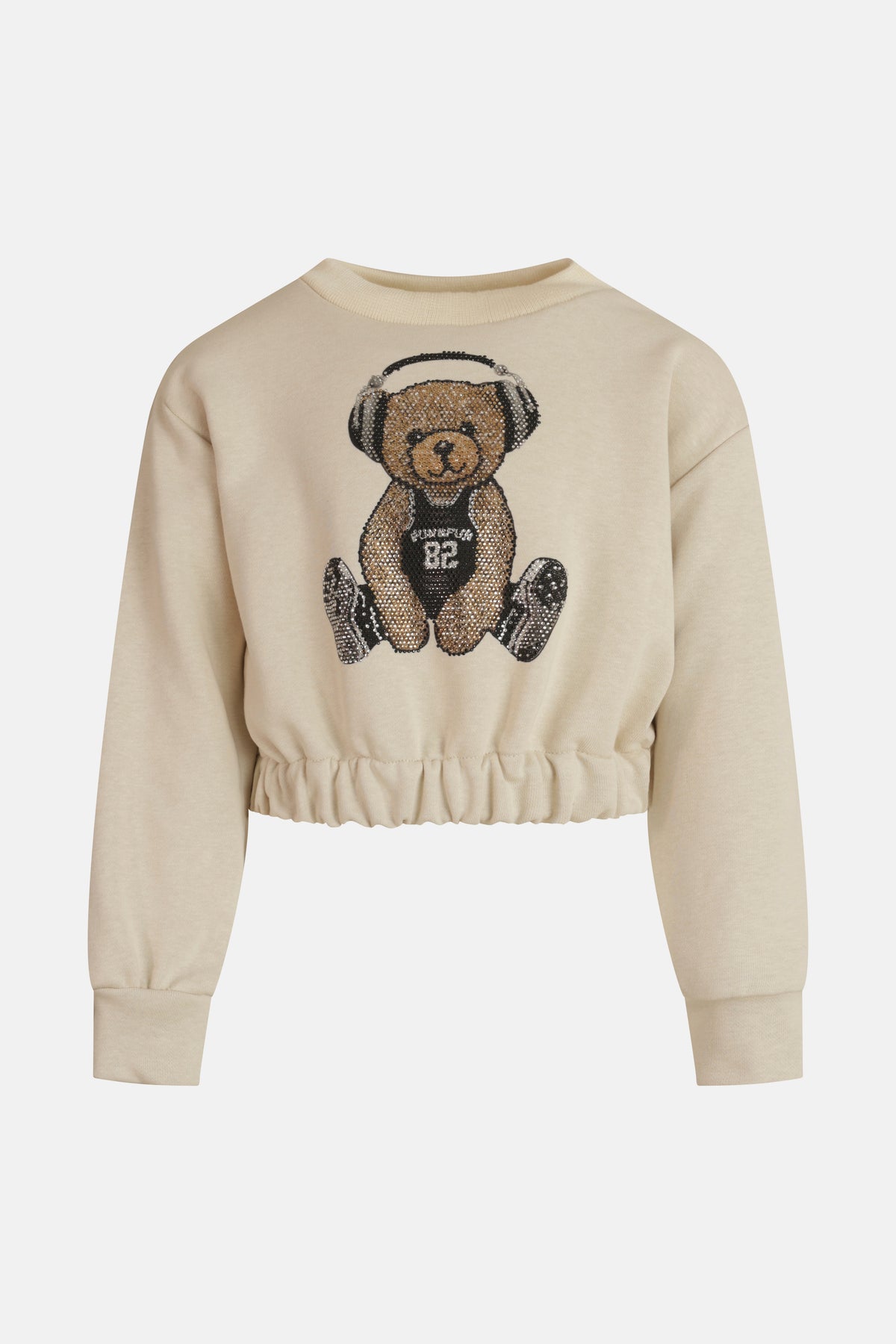 Felpa in Cotone Corta con Strass Junior Fun&Fun Bambina - FW26