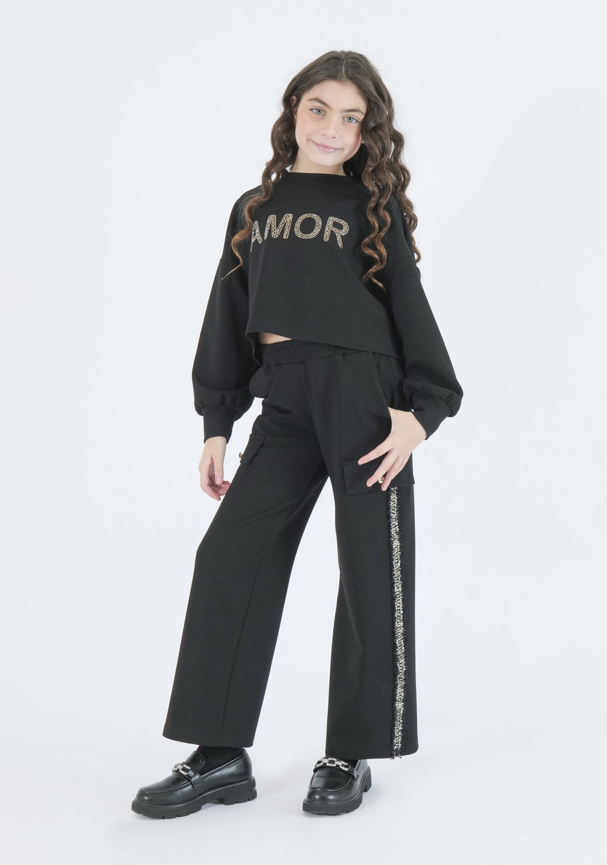 Fun&Fun Pantalone in Felpa Laminato Junior Bambina - FW26