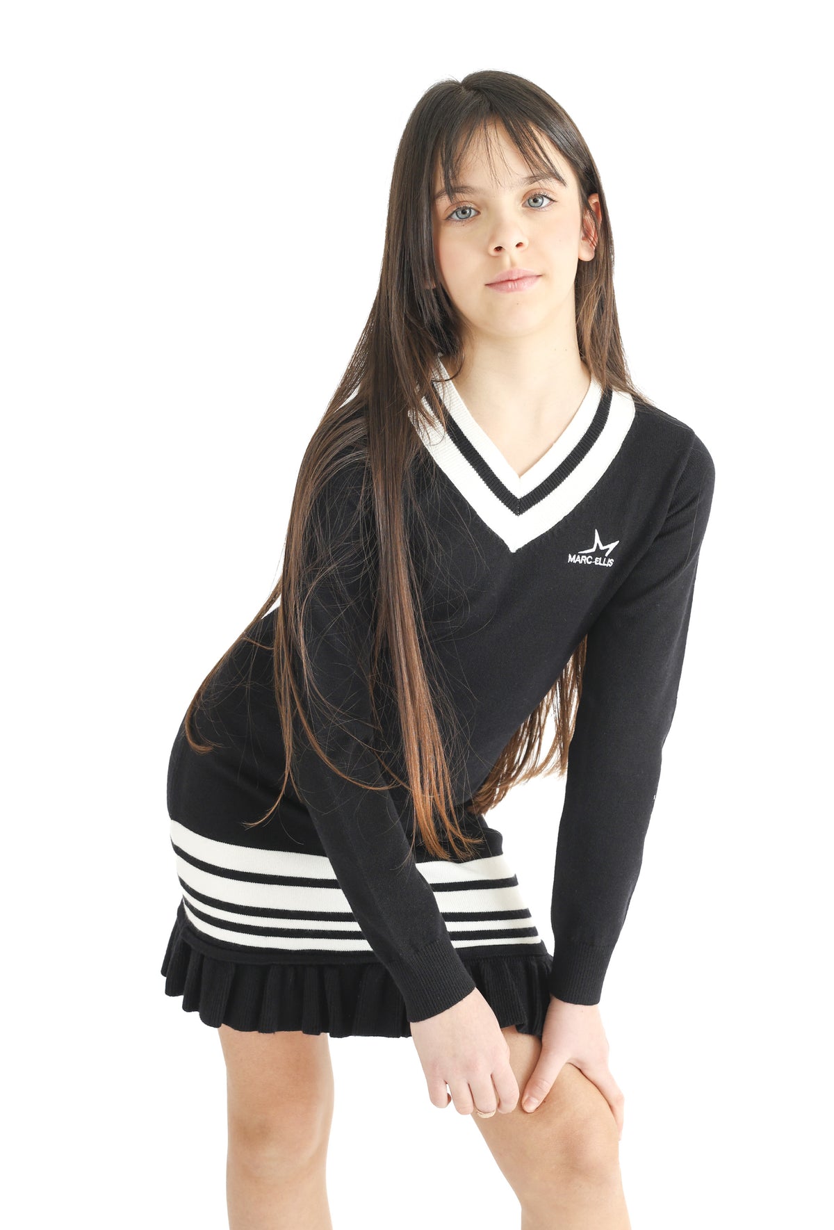 Abito in Maglia Collo a V Junior Marc Ellis Bambina - FW26
