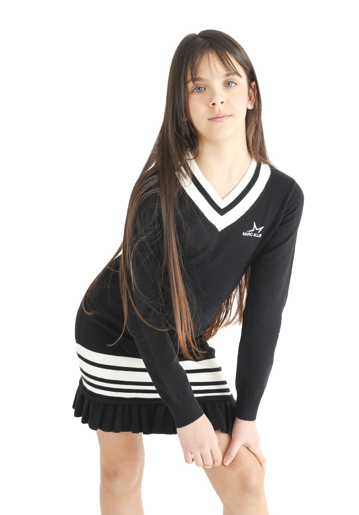 Abito in Maglia Collo a V Junior Marc Ellis Bambina - FW26