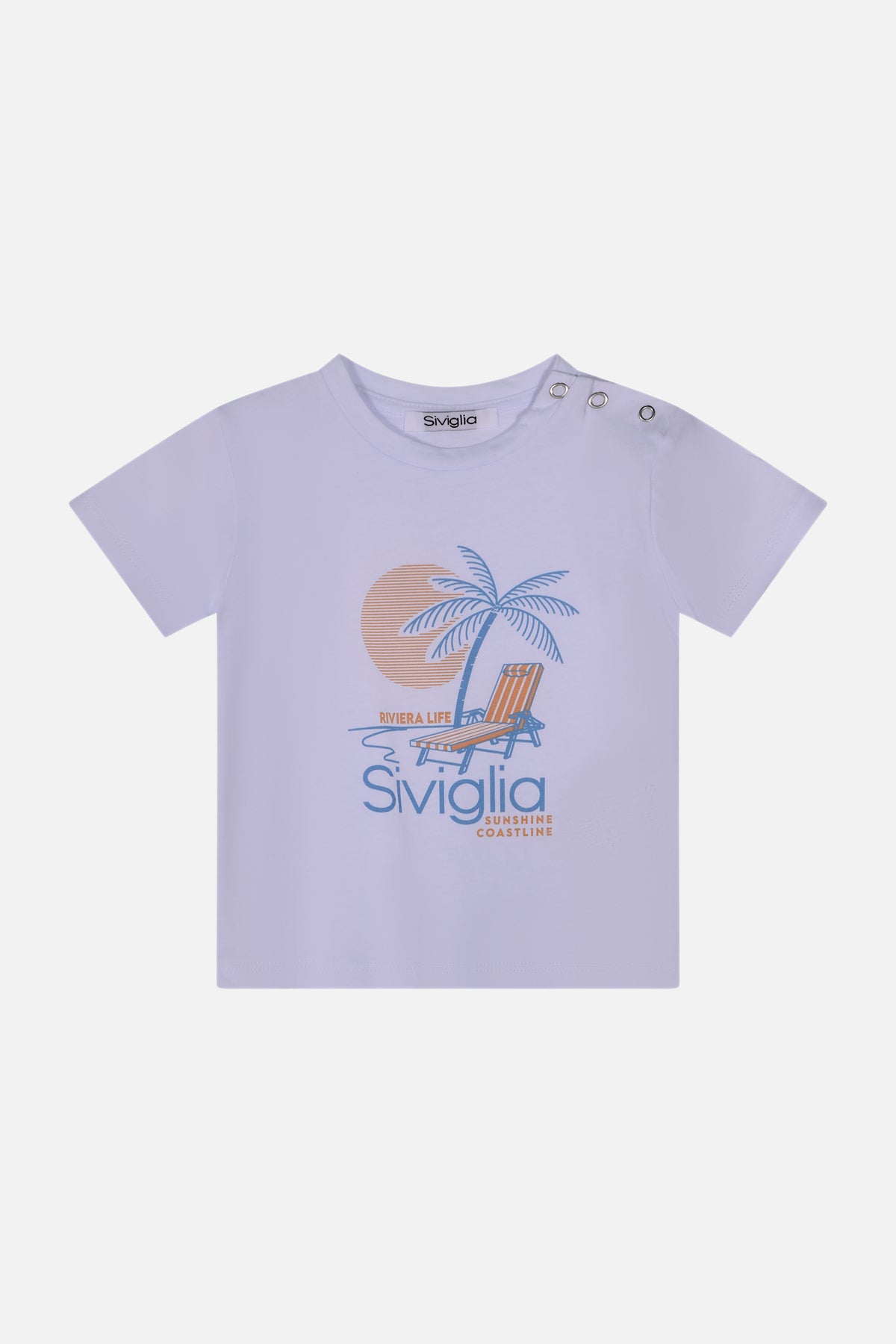 T-shirt bianco, blu e celeste Siviglia bambino