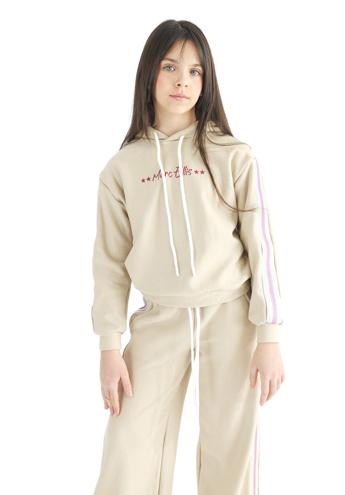 Felpa in Cotone Over con Elastico Bicolore Junior Marc Ellis Bambina - FW26
