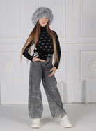 Pantalone Pantaloni in Denim Grigio Fun&Fun bambina