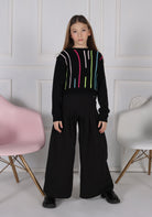 Pantalone Lungo con Fondo Ampio, Pinces e Dettaglio Logo Fun&Fun bambina