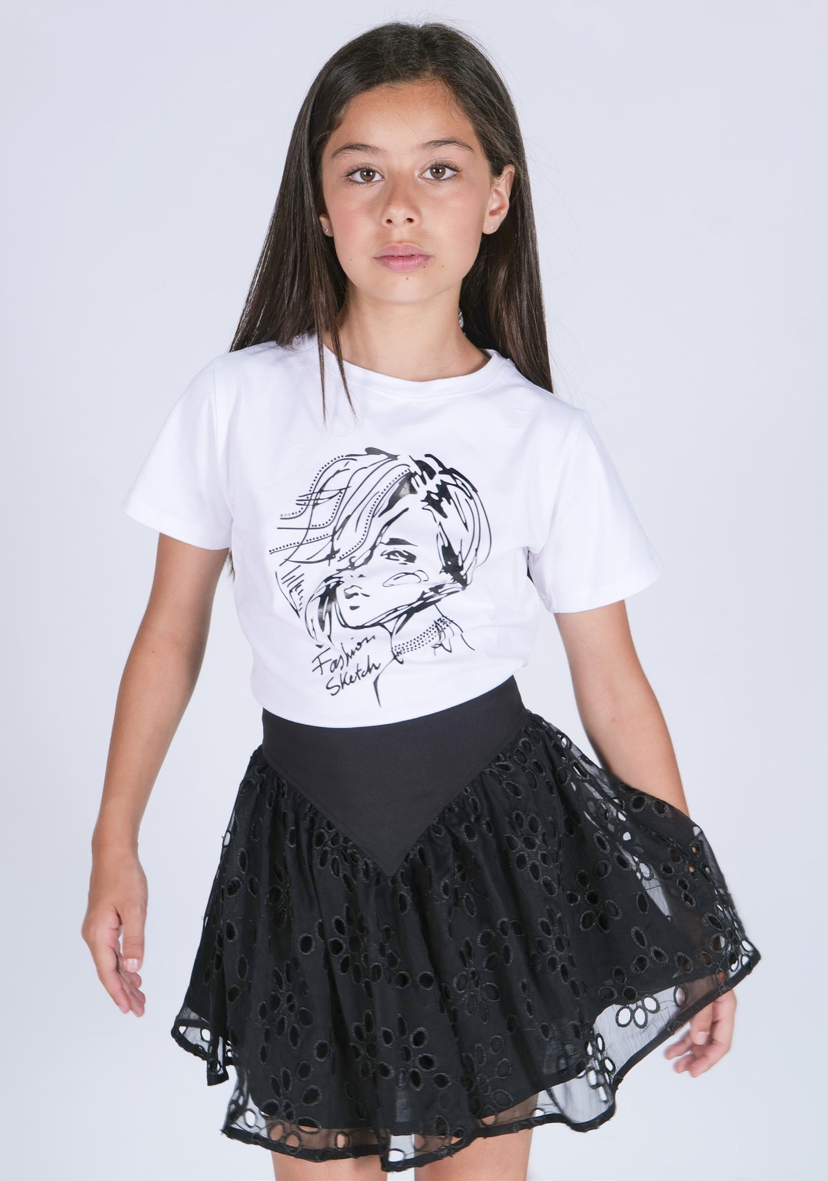 Maglietta jersey scollo rotondo Fun&Fun bambina junior