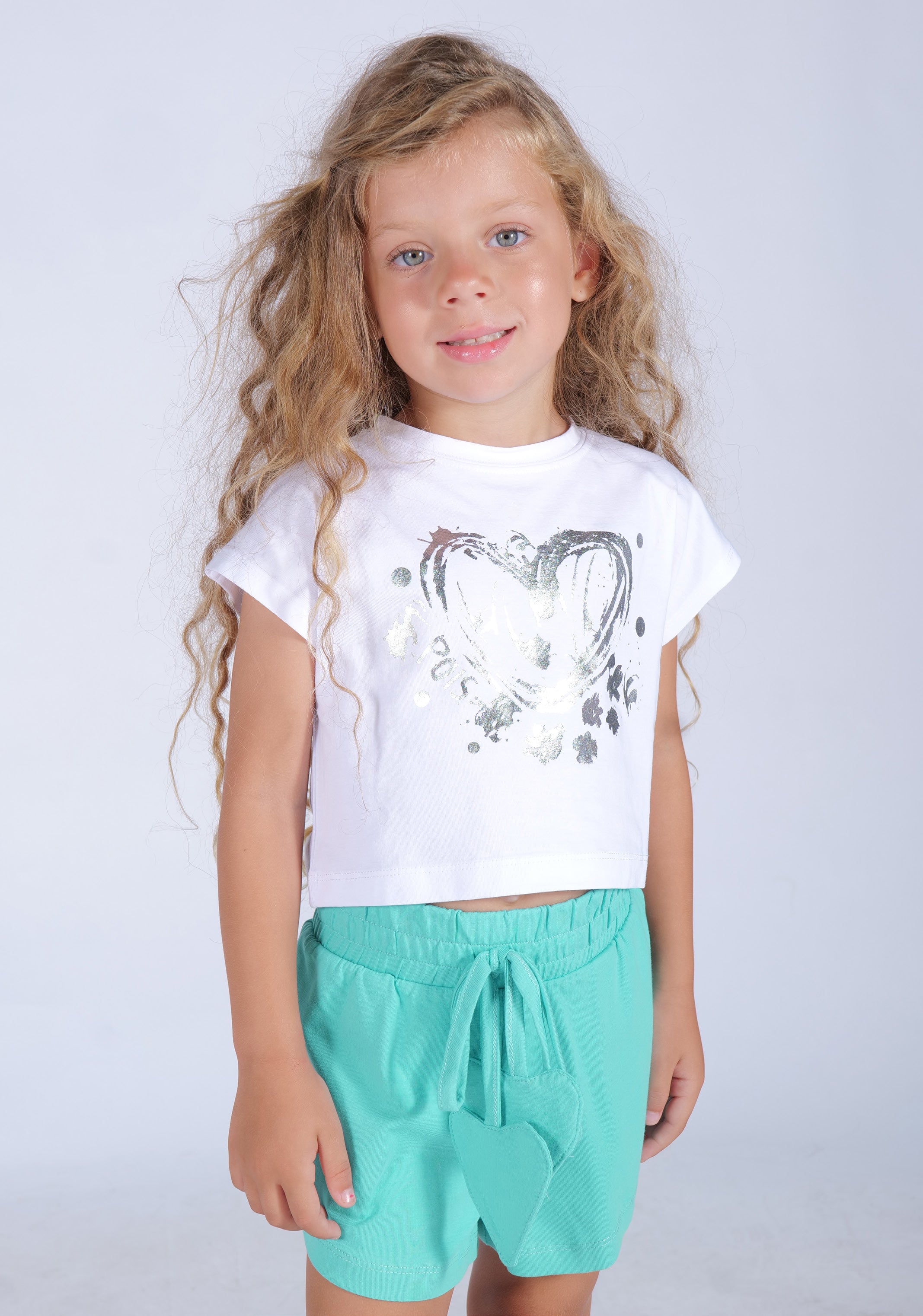 Completo Casual 2 Pezzi con Maglietta e Short in Jersey Fun&Fun bambina