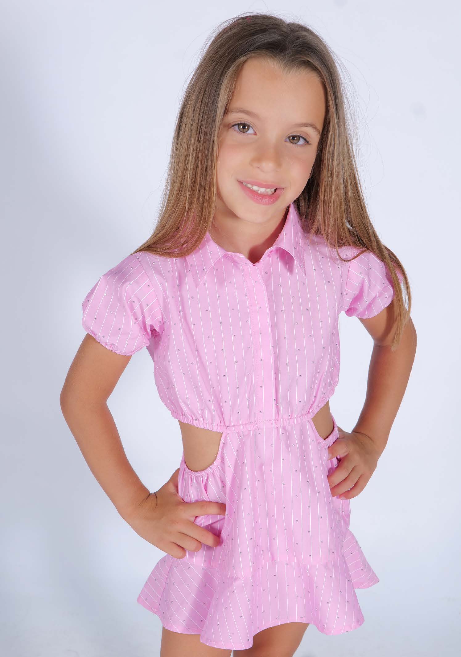 Vestito in Cotone Rigato Baby Fun&Fun bambina