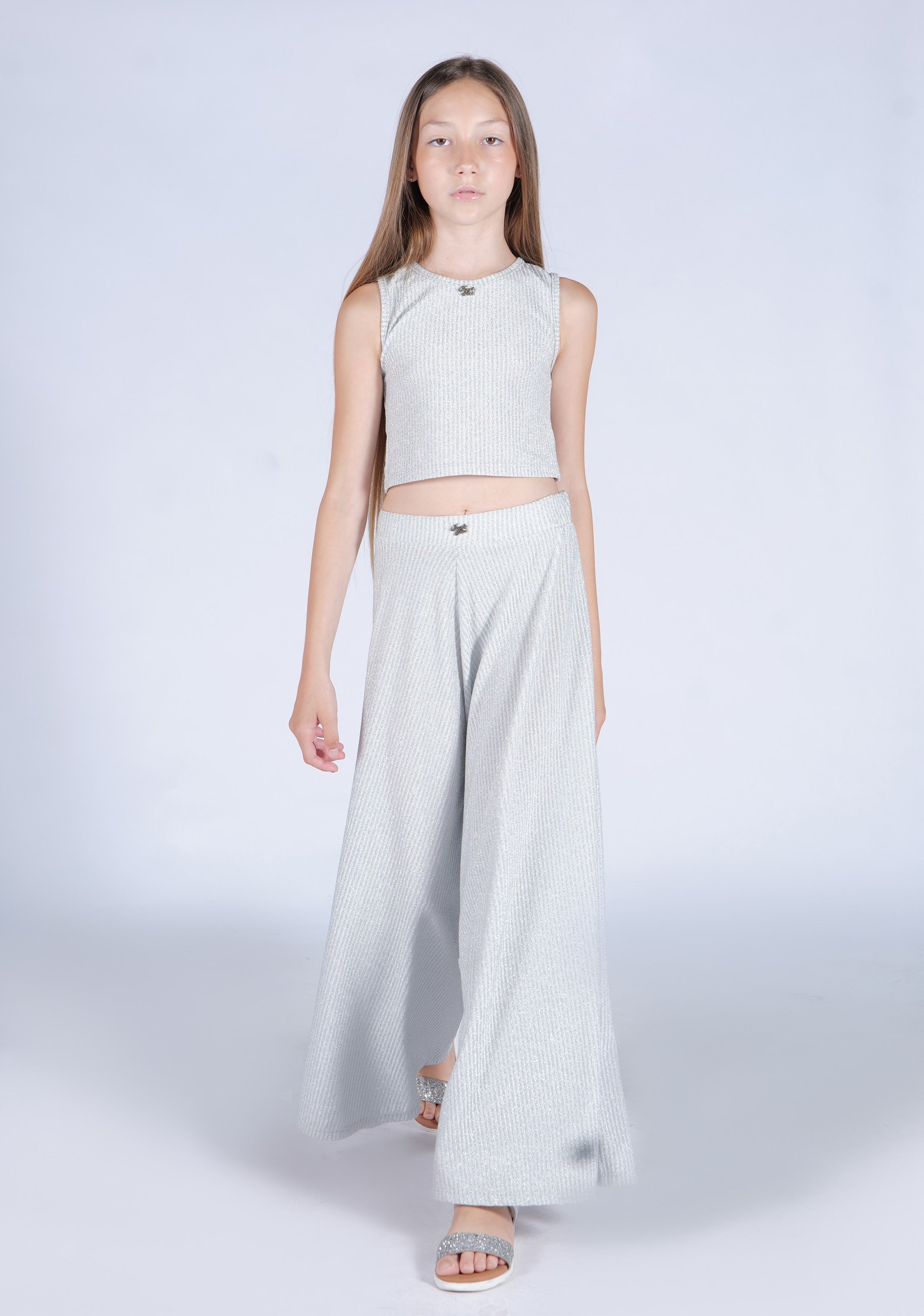 Top Lurex Argento Fun&Fun Chic bambina