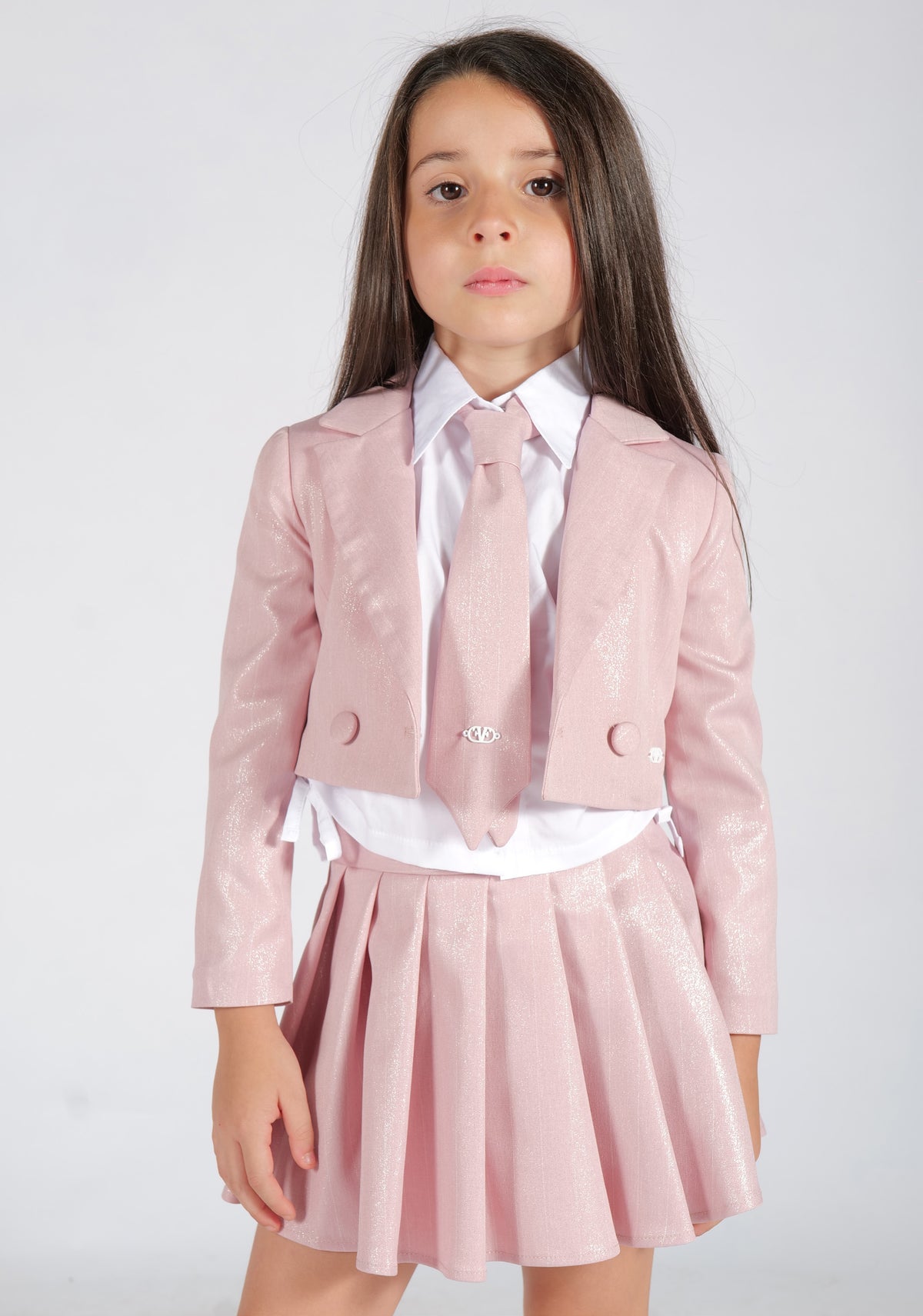 Blazer gessato cropped doppiopetto Fun&Fun bambina