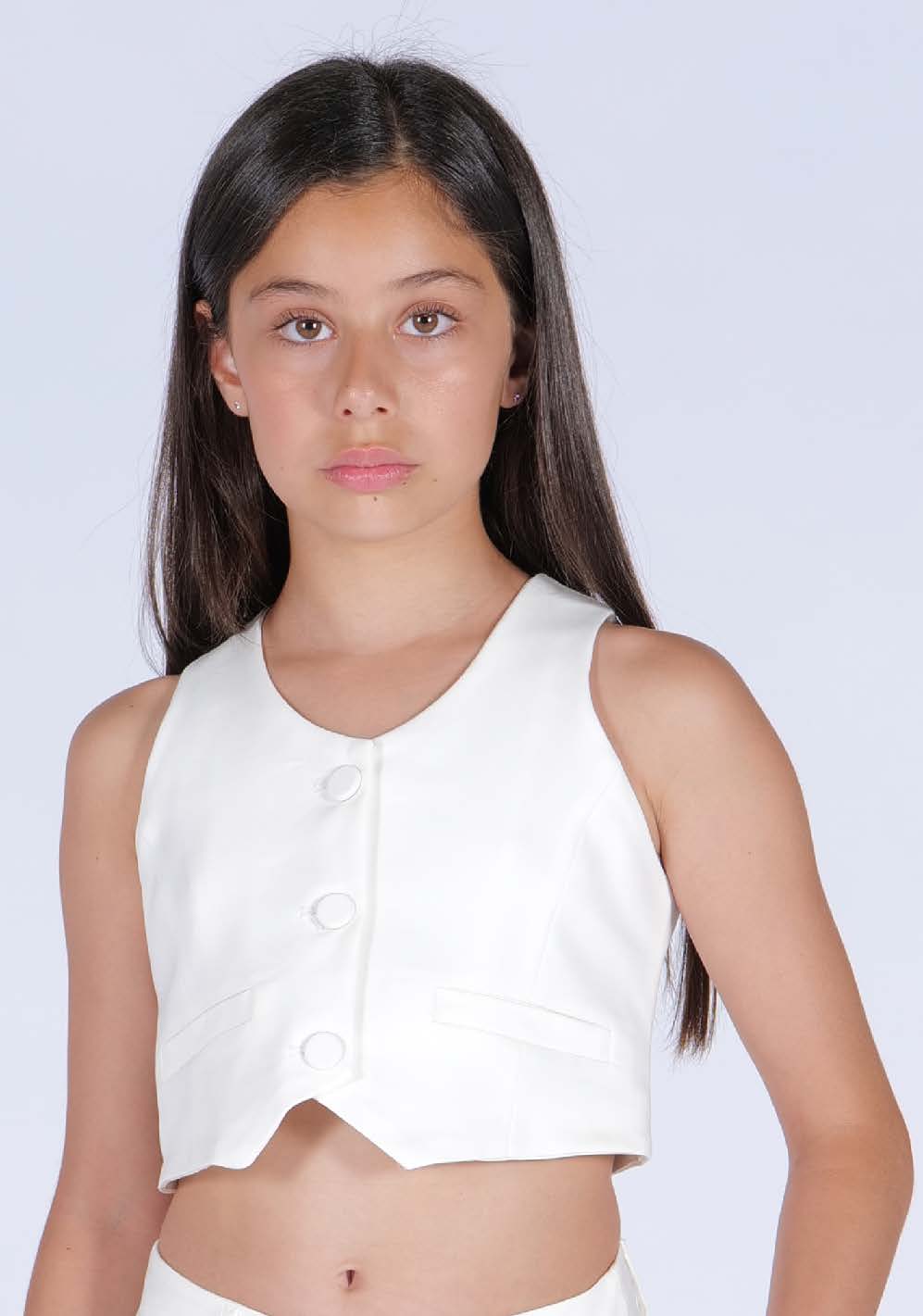 Gilet Cotone Bianco Panna Fun&Fun Chic bambina