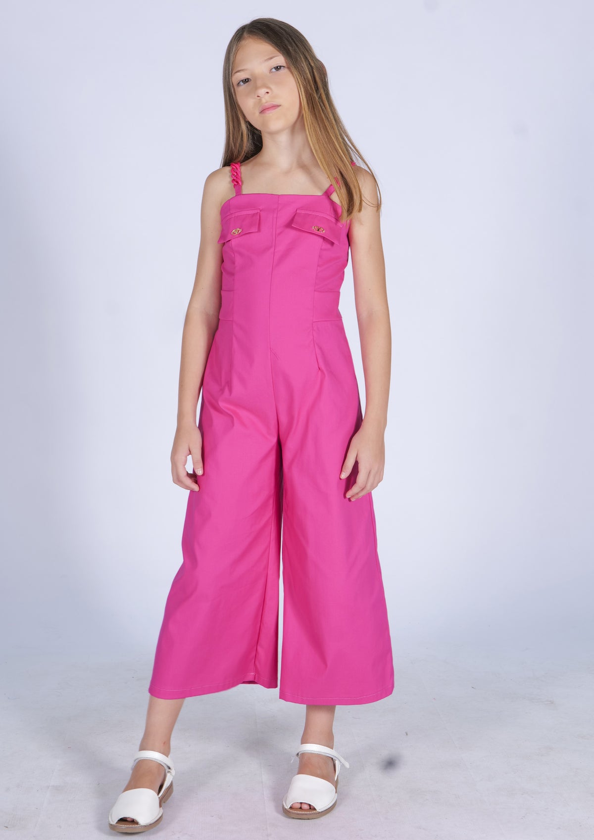 Tuta scollo dritto bretelle catena Fun&Fun bambina