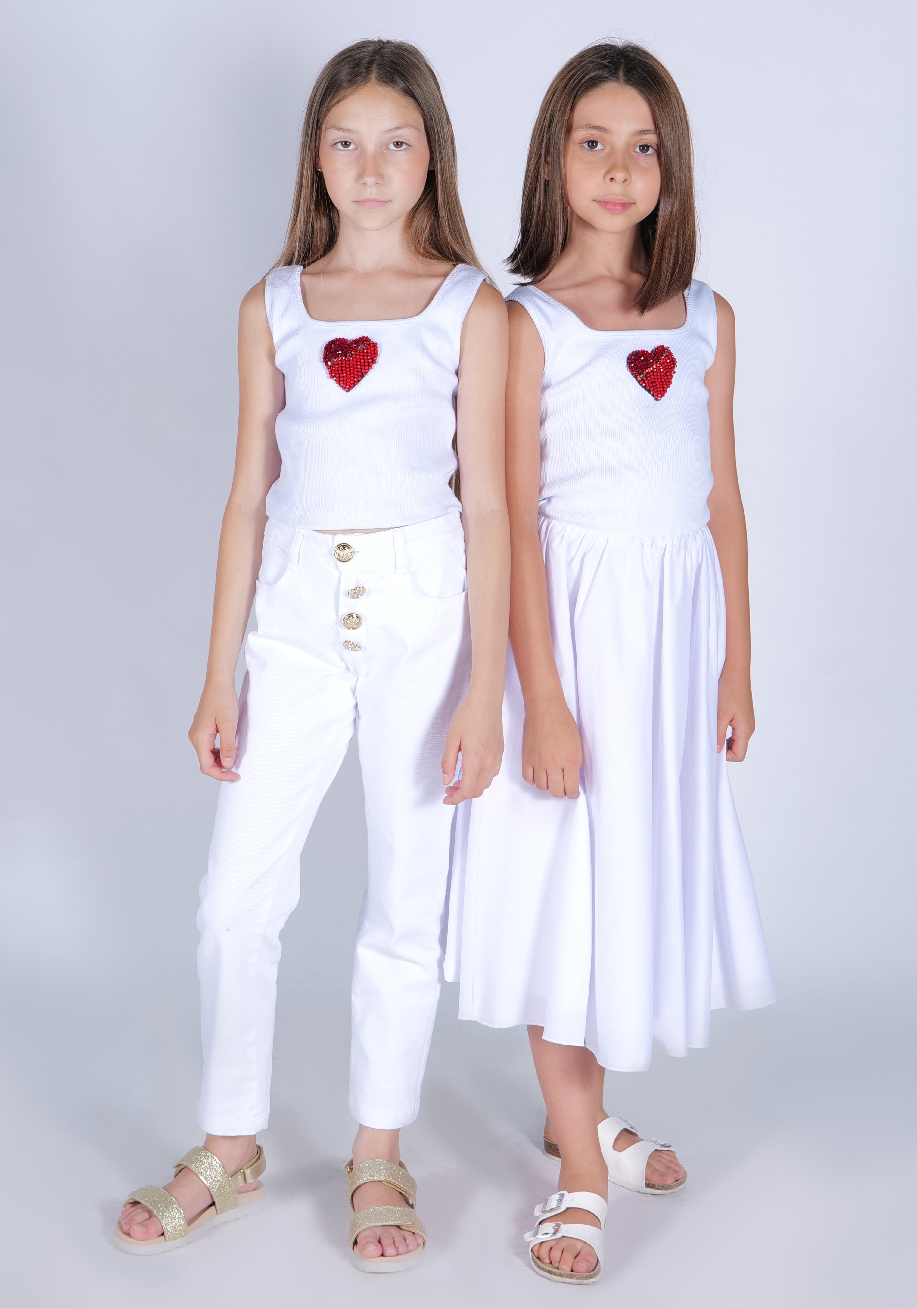 Pantalone con Bottoni Oro HLove bambina