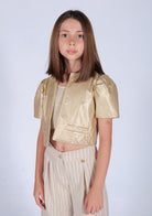 Bolerino ecopelle gold Fun&Fun bambina