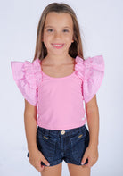 Top in Tessuto Elastico con Volant Baby Fun&Fun bambina