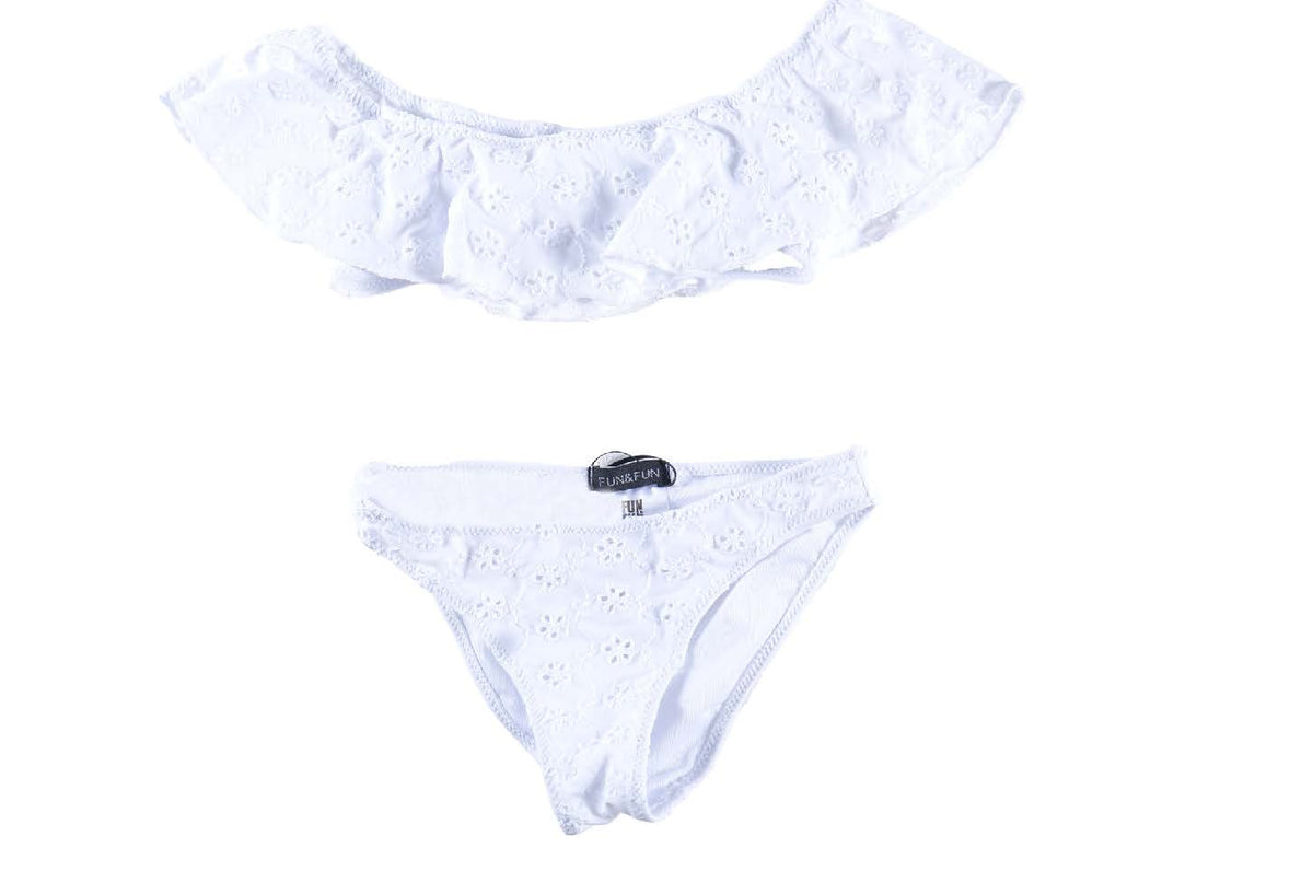 Costume 2 pezzi bianco Fun&Fun baby bambina